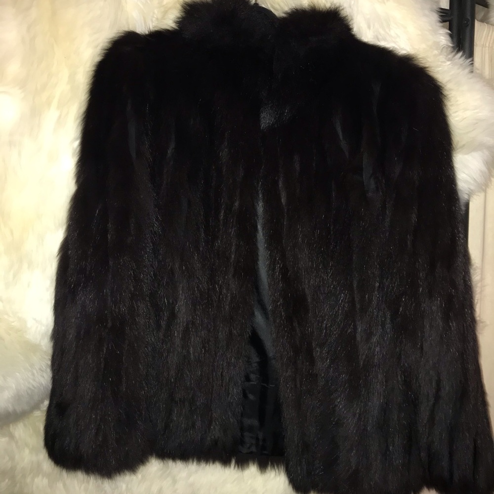 Black fox fur coat